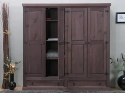 ebuy24 New Mexico Kleiderschrank 4-trg mit 2 Schubladen Gebeitzt Wachs