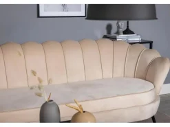 ebuy24 Nice Sofa 3 Personen Velour Beige* Sofas