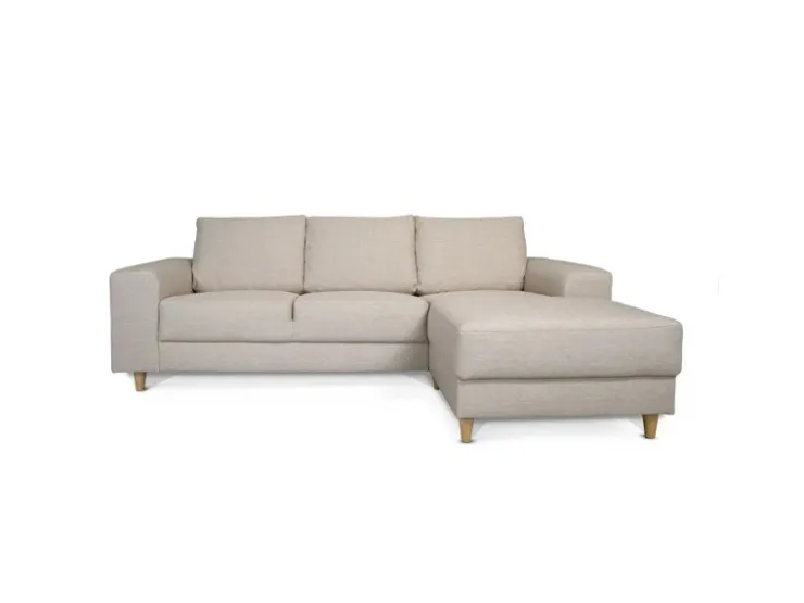 ebuy24 Nordic Sofa mit Chaiselong Rechts Gewendet Hell Beige* Sofas