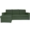 ebuy24 Odin Schlafsofa Ecksofa mit Aufbewahrung Rechts oder Links Gewendet Grün* Aufbewahrung
