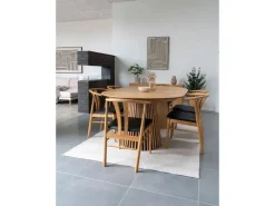 ebuy24 Osaka Esstisch inkl 2 Zusatzplatten Ø120x120-160-200cm Eiche Furnier