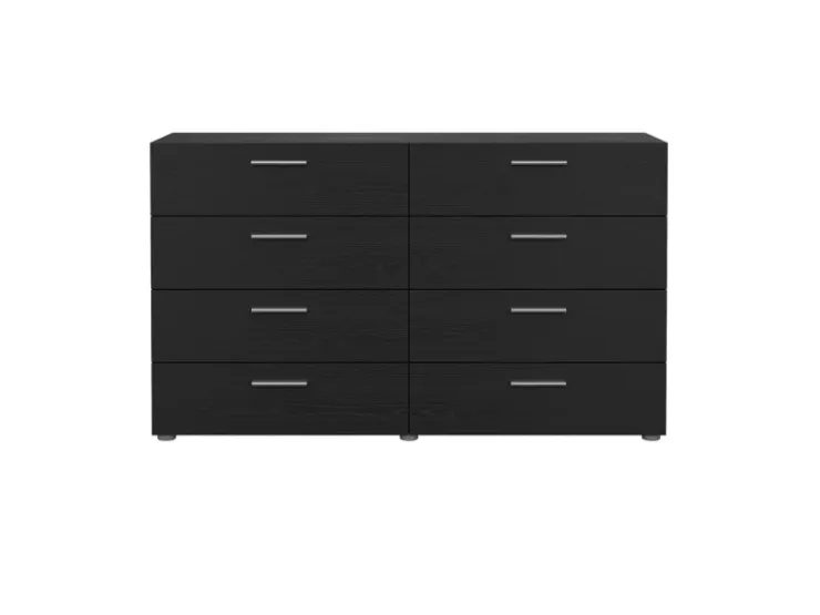ebuy24 Pepe Kommode 8 Schubladen Schwarze Struktur