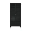 ebuy24 Roma Vitrinenschrank 2 Türen Matt Schwarz