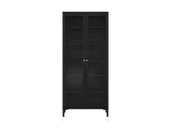 ebuy24 Roma Vitrinenschrank 2 Türen Matt Schwarz