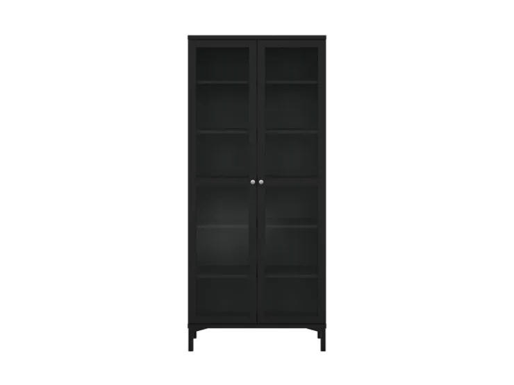 ebuy24 Roma Vitrinenschrank 2 Türen Matt Schwarz