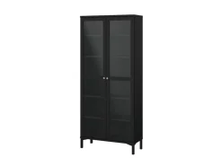 ebuy24 Roma Vitrinenschrank 2 Türen Matt Schwarz