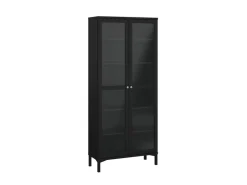 ebuy24 Roma Vitrinenschrank 2 Türen Matt Schwarz