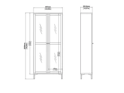 ebuy24 Roma Vitrinenschrank 2 Türen Matt Schwarz