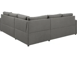 ebuy24 Sacramento Ecksofa Versteckte Aufbewahrung und Ausziehbares Bett HellGrau* Sofas|Aufbewahrung