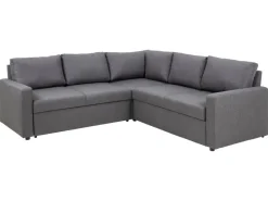 ebuy24 Sacramento Ecksofa Versteckte Aufbewahrung und Ausziehbares Bett Grau* Sofas