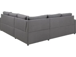ebuy24 Sacramento Ecksofa Versteckte Aufbewahrung und Ausziehbares Bett Grau* Sofas