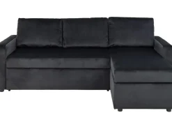 ebuy24 Sacramento Schlafsofa Chaiselong Wendbar Versteckte Aufbewahrung und Ausziehbares Bett AntracitGrau