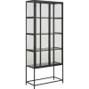 ebuy24 Sea Vitrinenschrank A 2 Glastüren und 4 Regale Schwarz* Vitrinen