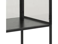 ebuy24 Sea Vitrinenschrank A 2 Glastüren und 4 Regale Schwarz* Vitrinen