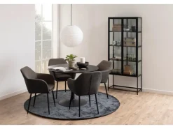 ebuy24 Sea Vitrinenschrank A 2 Glastüren und 4 Regale Schwarz* Vitrinen