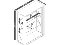 ebuy24 Sintalo Vitrinenschrank 2 Glastüren Weiß* Vitrinen