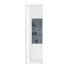 ebuy24 Skylight Vitrinenschrank 1 Tür mit Licht Hochglanz Weiß Glas Grau Weiß* Vitrinen