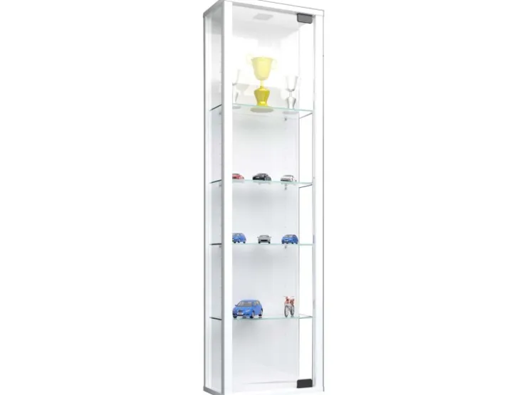 ebuy24 StanoMini Glasvitrinen Wandhängend 1 Glastür Weiß