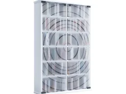 ebuy24 TilanoL Vitrinenschrank CD DVD 6 Ablagen 2 Türen Weiß* Vitrinen
