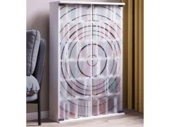 ebuy24 TilanoL Vitrinenschrank CD DVD 6 Ablagen 2 Türen Weiß* Vitrinen