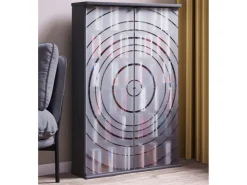 ebuy24 TilanoL Vitrinenschrank CD DVD 6 Ablagen 2 Türen Anthrazit* Vitrinen