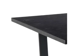 ebuy24 Tilst Essgruppe Esstisch mit Schwarzem Marmordruck und 4 Stühlen Samt Beige