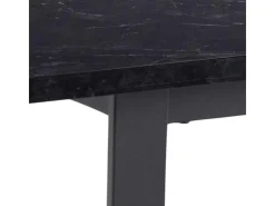 ebuy24 Tilst Essgruppe Esstisch mit Schwarzem Marmordruck und 4 Stühlen Samt Beige