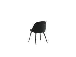 ebuy24 Tilst Essgruppe Tisch Weiß Marmor Print mit 4 Stühlen Velour Schwarz