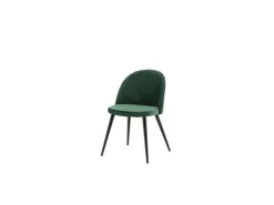 ebuy24 Tilst Essgruppe Tisch Schwarz Marmor Print mit 4 Stühlen in Velour Grün