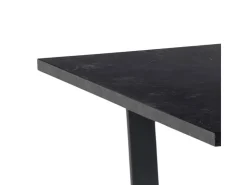 ebuy24 Tilst Essgruppe Tisch Schwarz Marmor Print mit 4 Stühlen in Velour Grün