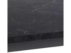 ebuy24 Tilst Essgruppe Tisch Schwarz Marmor Print mit 4 Stühlen in Velour Grün
