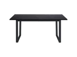 ebuy24 Tilst Essgruppe Tisch Schwarz Marmor Print mit 4 Stühlen Velour Schwarz