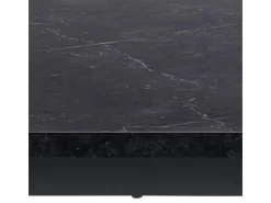ebuy24 Tilst Essgruppe Tisch Schwarz Marmor Print mit 4 Stühlen Velour Schwarz