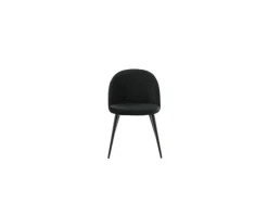 ebuy24 Tilst Essgruppe Tisch Schwarz Marmor Print mit 4 Stühlen Velour Schwarz