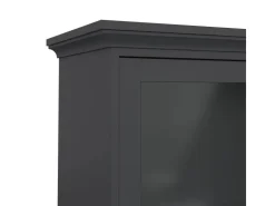 ebuy24 Venedig Vitrinenschrank 2 Glastüren und 2 Schubladen Matt Grau