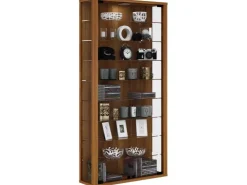 ebuy24 Vitrosa Maxi Vitrinenschrank Wandhängend mit 2 Glastüren 8 Glasböden Kern-Nussbaum Dekor* Vitrinen
