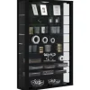 ebuy24 Vitrosa Mini Vitrinenschrank Wandhängend mit 2 Glastüren und 8 Glasregalen Schwarz* Vitrinen