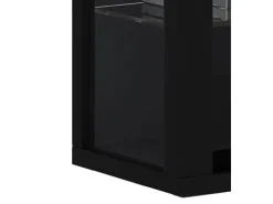 ebuy24 Vitrosa Mini Vitrinenschrank Wandhängend mit 2 Glastüren 8 Glasböden Schwarz* Vitrinen