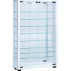ebuy24 VitrosaMaxi Vitrinenschrank Wandhängend mit Spiegel 2 Glastüren Weiß