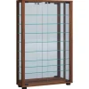 ebuy24 VitrosaMaxi Vitrinenschrank Wandhängend mit Spiegel 2 Glastüren Nussbaum Dekor* Vitrinen