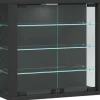 ebuy24 VitrosaS Vitrinenschrank Wandhängend 2 Glastüren Anthrazit* Vitrinen