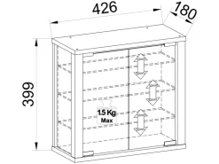 ebuy24 VitrosaS Vitrinenschrank Wandhängend 2 Glastüren Anthrazit* Vitrinen