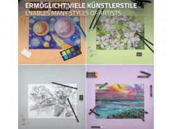 ECD Germany 109 Teiliges Malset mit Holzkoffer Zeichen und Malkoffer für Kinder* Bastelzubehör