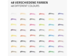 ECD Germany Aquarellfarben Set 48 Farben in Tragbarer Box inkl Pinsel* Malerbedarf