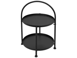 ECD Germany Beistelltisch Rund 33x45cm Schwarz Metall Klappbar Industriell* Tische