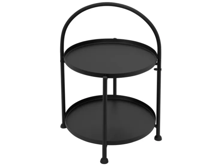 ECD Germany Beistelltisch Rund 33x45cm Schwarz Metall Klappbar Industriell* Tische