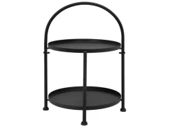 ECD Germany Beistelltisch Rund 33x45cm Schwarz Metall Klappbar Industriell* Tische