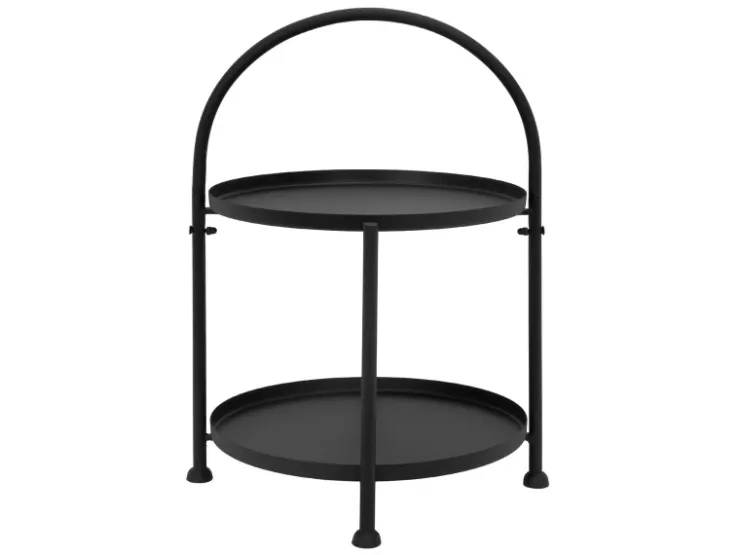 ECD Germany Beistelltisch Rund 33x45cm Schwarz Metall Klappbar Industriell* Tische