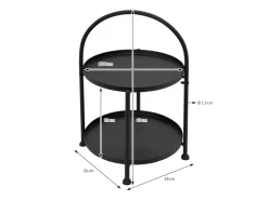 ECD Germany Beistelltisch Rund 33x45cm Schwarz Metall Klappbar Industriell* Tische