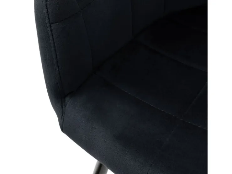 ECD Germany 2er Set Esszimmerstühle Küchenstühle Schwarz aus Samt* Stühle